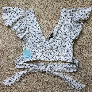 Floral crossbody crop top